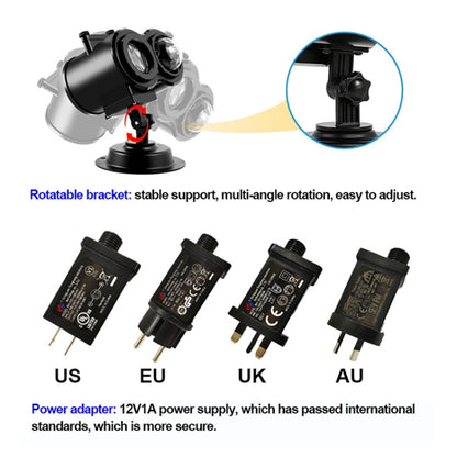 16 Cards EU Plug Not Easy To Fade Card Pattern 9W Double Cylinder Water Pattern Christmas Projection Light - Christmas Decoration Lamps by buy2fix | Online Shopping UK | buy2fix