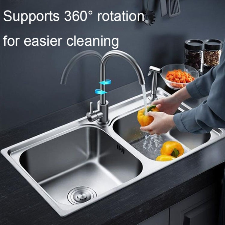 304 Stainless Steel Kitchen Rotatable Sink Faucet(60cm Pipe+Single Cold Curve) - Faucets & Accessories by buy2fix | Online Shopping UK | buy2fix