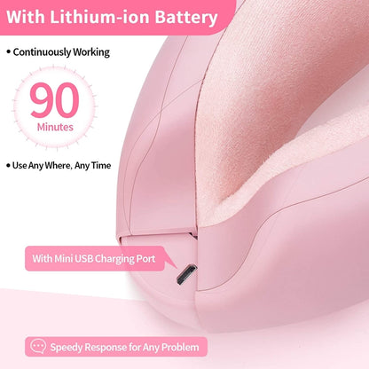 Bluetooth Rechargeable Eye Massager With Heat, Air Pressure And Vibration Massage(Pink) - Massage & Relaxation by buy2fix | Online Shopping UK | buy2fix