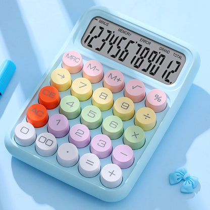 12-Bit Dopamine Flex Keyboard Calculator Candy Color Office Student Calculator(Sky Blue) - Calculator by buy2fix | Online Shopping UK | buy2fix