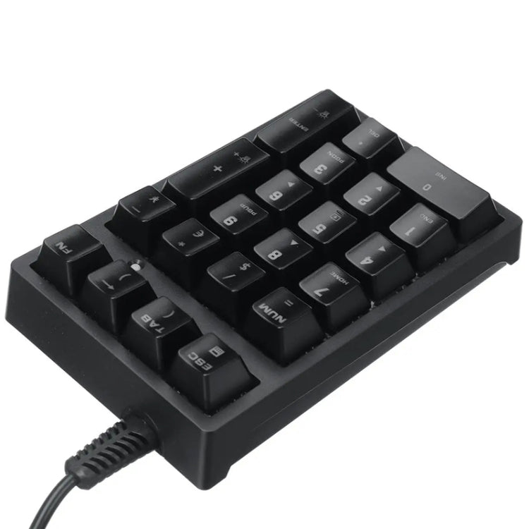 198I K21 Wired Mechanical Dightal Keyboard Multifunction Button RGB Backlight Office Keypad(Black) - Mini Keyboard by 198I | Online Shopping UK | buy2fix