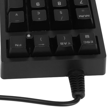 198I K21 Wired Mechanical Dightal Keyboard Multifunction Button RGB Backlight Office Keypad(Black) - Mini Keyboard by 198I | Online Shopping UK | buy2fix