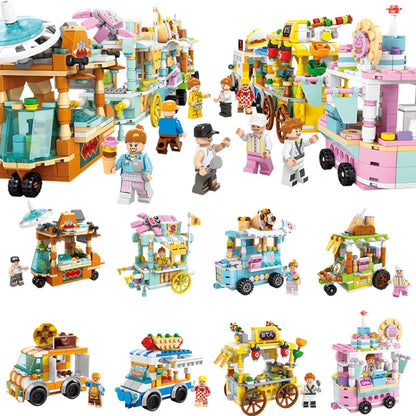 LELE BROTHER Children Assembling Mini City Street Scene Building Blocks, Style: 8613-1 Stinky Tofu Car - Building Blocks by LELE BROTHER | Online Shopping UK | buy2fix