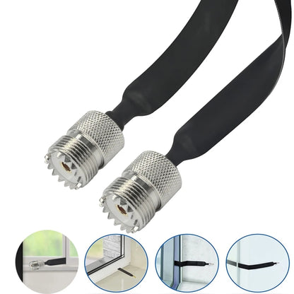 Window/Door Pass Through Flat RF Coaxial Cable UHF 50 Ohm RF Coax Pigtail Extension Cord, Length: 30cm(Male To Female) - Connectors by buy2fix | Online Shopping UK | buy2fix