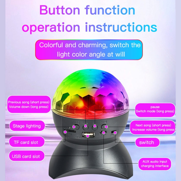 Home LED Magic Ball Lights Bounce Ambient Lamps Room Sound Lights Balls, Color: Charging Model White(RGB Colorful 5W) - Stage Lighting by LIXINCORDA | Online Shopping UK | buy2fix