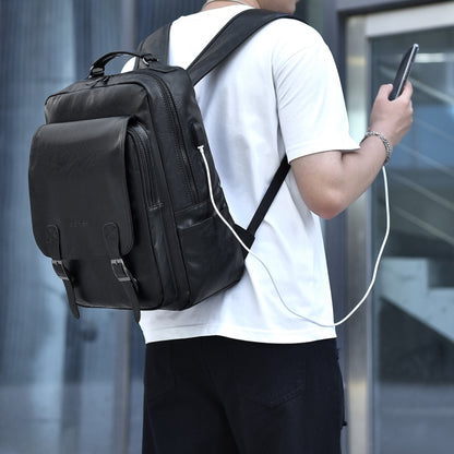 WEIXIER B677 Large Capacity Waterproof Business Backpack with USB Charging Hole(Black) - Double-shoulder Bags by WEIXIER | Online Shopping UK | buy2fix