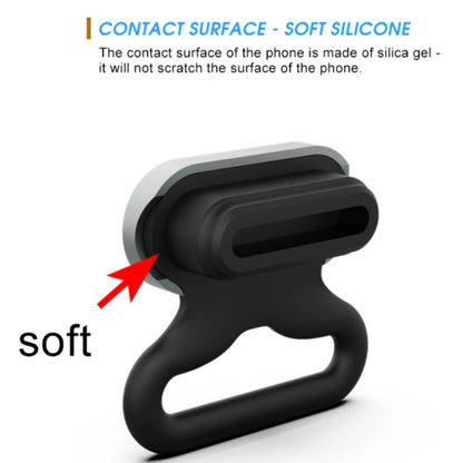 Type-C 2 In 1 Phone Charging Port Silicone Dust Plug + Lanyard Patch Set(Black) - Anti-dust & Ear Caps by buy2fix | Online Shopping UK | buy2fix