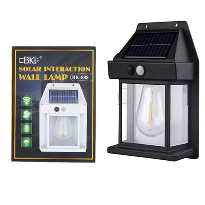 Solar Outdoor Tungsten Wall Light 3 Modes Body Sensing Waterproof Garden Villa Night Light, Spec: Large white - Solar Lights by buy2fix | Online Shopping UK | buy2fix