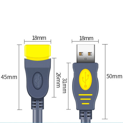 JINGHUA U111 USB 2.0 Data Extension Cable Computer Audio/Video Adapter Cord, Size: 5m(Gray) - USB Cable by JINGHUA | Online Shopping UK | buy2fix