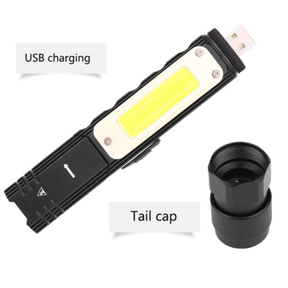 XPG+COB Red White Light USB Rechargeable Folding Strong Light Flashlight, Style: 3189B Small With Headlight Belt - Headlamp by buy2fix | Online Shopping UK | buy2fix