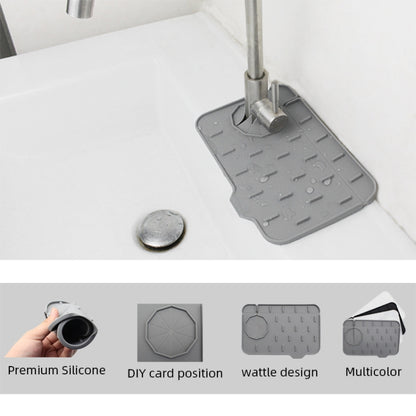 Silicone Faucet Anti-splash Drain Tray Sink Storage Mat, Color: Gray Small - Faucets & Accessories by buy2fix | Online Shopping UK | buy2fix