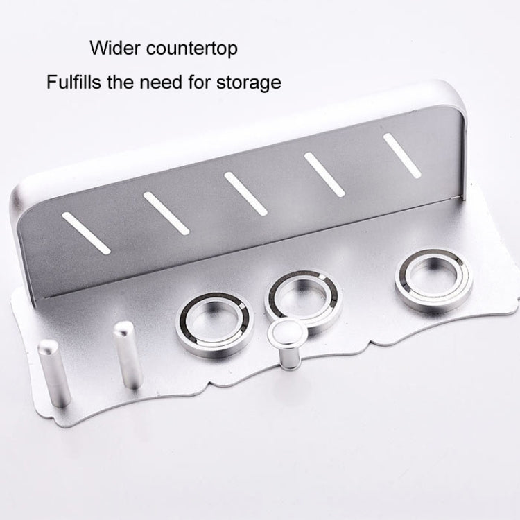 Wall Mounted Hair Dryer Holder Hole-Free Bathroom Space Aluminum Multifunctional Shelf, Style: Simple Silver - Shelves by buy2fix | Online Shopping UK | buy2fix