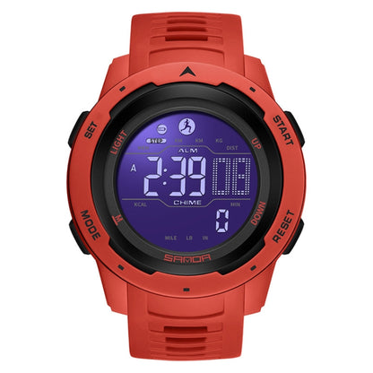 SANDA 2145 Calorie Pedometer Alarm Clock Waterproof Multifunctional Hiking Sports Shockproof Smart Watch(Red) - Sport Watches by SANDA | Online Shopping UK | buy2fix