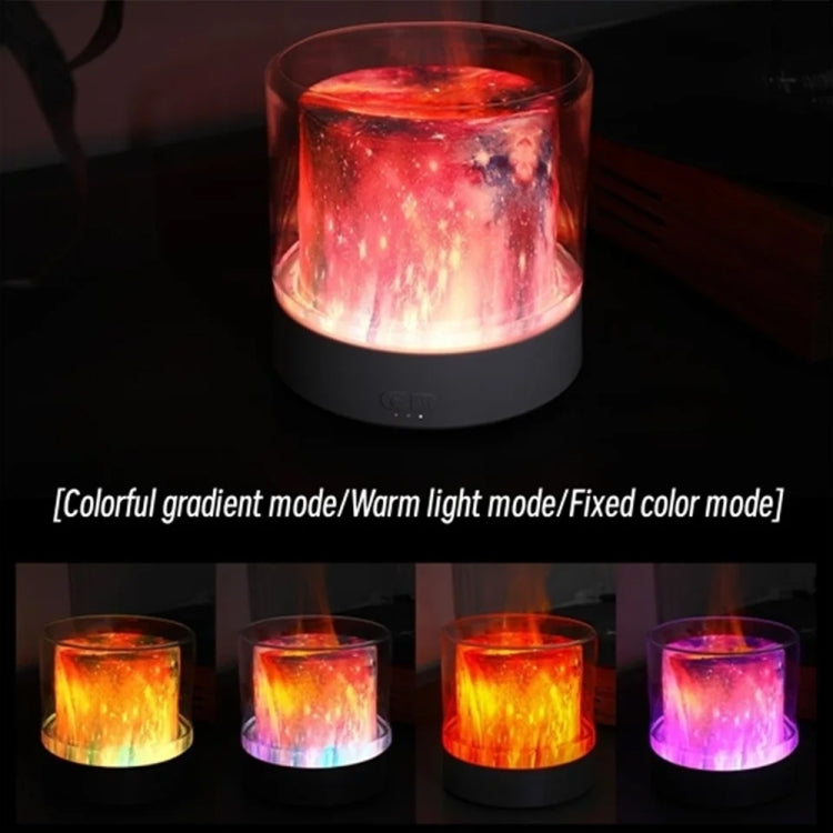 Colorful Light Flame Aromatherapy Humidifier Home Ambient Light Desktop Fragrance Diffuser(White) - Air Purifiers & Accessories by buy2fix | Online Shopping UK | buy2fix