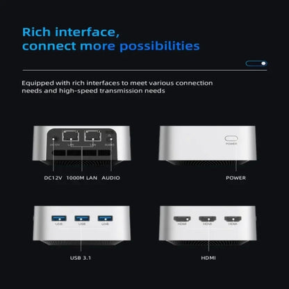 T8Plus Alder Lake-N100 4K Dual Band WIFI Bluetooth Office Game Portable Mini PC, Spec: 8G 1TB UK Plug - Windows Mini PCs by buy2fix | Online Shopping UK | buy2fix