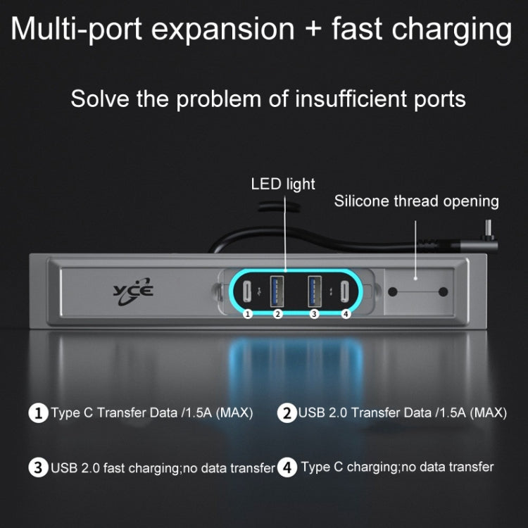 For Tesla Model 3/Y Center Control Type-C Multi-Port Fast Charging USB HUB Docking Station, Model: Single Wire Gradient - DIY Modified Charger by buy2fix | Online Shopping UK | buy2fix