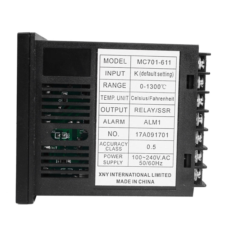 SINOTIMER MC701 Universal Input Short Case PID Intelligent Temperature Controller Meter Heating Cooling Relay SSR Solid State Output - Thermostat & Thermometer by SINOTIMER | Online Shopping UK | buy2fix