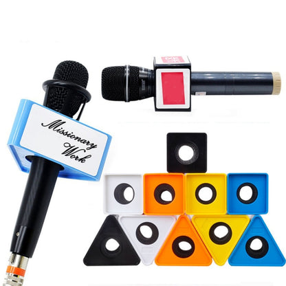 Interview Microphone Logo Flag Station, Spec: Triangular Orange - Microphone by buy2fix | Online Shopping UK | buy2fix