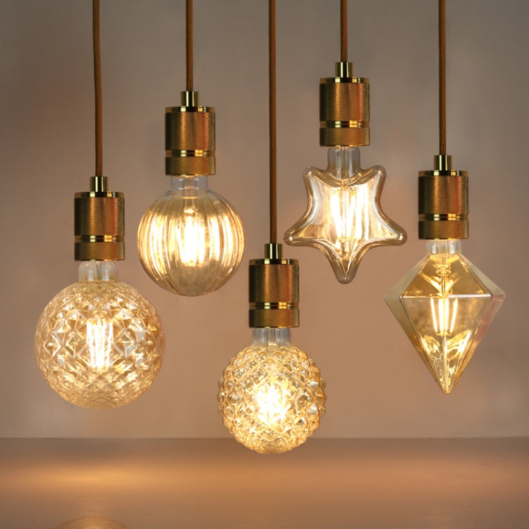 E27 Screw Port LED Vintage Light Shaped Decorative Illumination Bulb, Style: Flat Diamond Gold(220V 4W 2700K) - LED Blubs & Tubes by buy2fix | Online Shopping UK | buy2fix