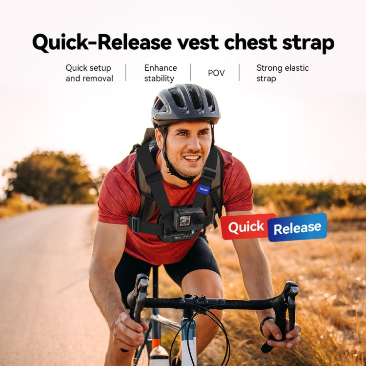 TELESIN S2-CGP-01 Quick-Release Vest Chest Strap Sports Camera Accessories - Chest Belt by TELESIN | Online Shopping UK | buy2fix