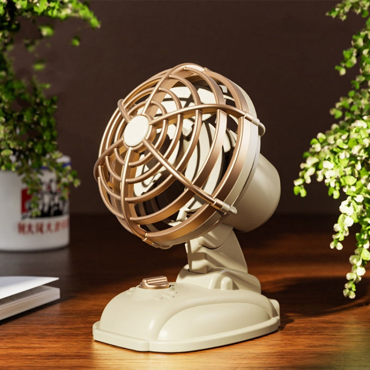 Mini Office Desktop Silent Electrical Fan Desktop Outdoor USB Retro Fan(Yellow) - Electric Fans by buy2fix | Online Shopping UK | buy2fix