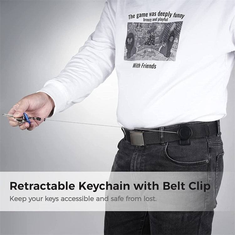 Metal Material 360 Degree Rotatable Heavy Duty Retractable Keychain with Belt Clip - Key Rings by buy2fix | Online Shopping UK | buy2fix