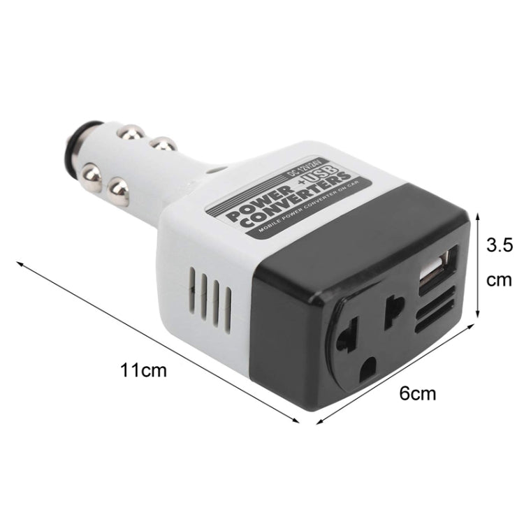 12V/24V To 220V Auto Car Power Converter Adapter With USB Charging Port - Others by buy2fix | Online Shopping UK | buy2fix