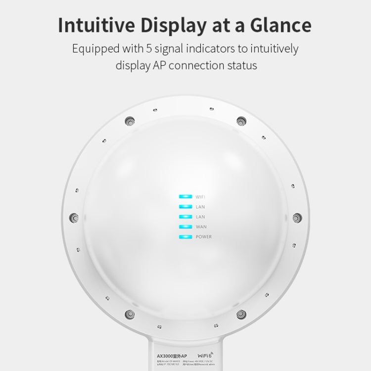 COMFAST WA933 Wi-Fi6  3000Mbps Outdoor Access Point Dual Band Waterproof Wireless Router Support VLAN(UK Plug) - Broadband Amplifiers by COMFAST | Online Shopping UK | buy2fix