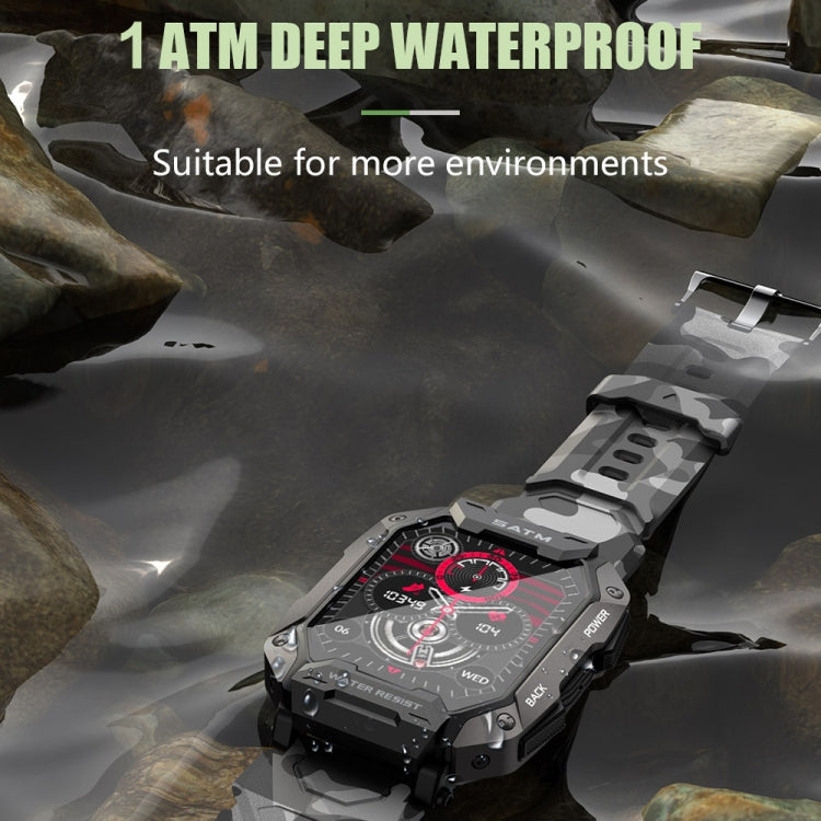 C20Plus 1.81-inch Health Monitoring Waterproof Bluetooth Call Smart Watch, Color: Camouflage Black - Smart Watches by buy2fix | Online Shopping UK | buy2fix