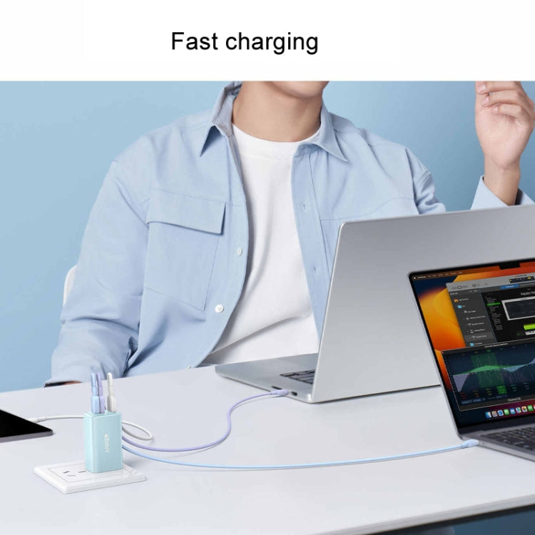 ANKER A81E1 0.9m 60W Dual Type-C Data Cell Phone Dual Head Fast Charging Cable(White) - USB-C & Type-C Cable by ANKER | Online Shopping UK | buy2fix