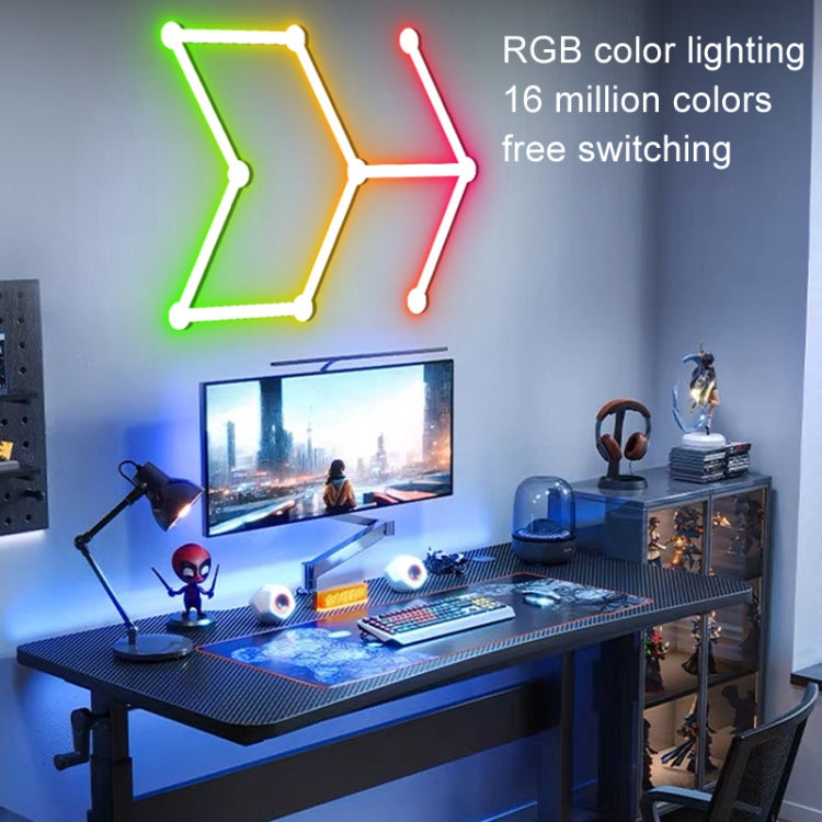 JSK-P22 5V Bluetooth RGB Stitching Light E-Sports Atmosphere Decorative Lamp, Style: 9 Sections+USB To DC Line+EU Plug(White) - Novelty Lighting by buy2fix | Online Shopping UK | buy2fix