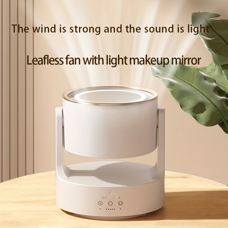 3 In 1 Multifunctional Desktop Fan with LED Light Cosmetic Mirror USB Plug Non-Oscillating - Electric Fans by buy2fix | Online Shopping UK | buy2fix