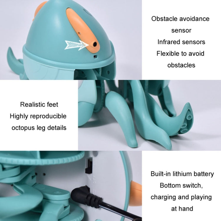 Children Electrical Sensor Octopus Toy Automatic Obstacle Avoidance Sound Light Crawling Quirky Toy(Green) - Electronic Pets by buy2fix | Online Shopping UK | buy2fix