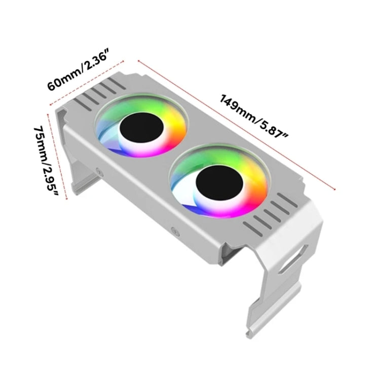 Desktop ARGB Memory Cooler PWM Temperature Control Dual Fan, For DDR / DDR2 / DDR3 / DDR4 / DDR5(Black) - Fan Cooling by buy2fix | Online Shopping UK | buy2fix