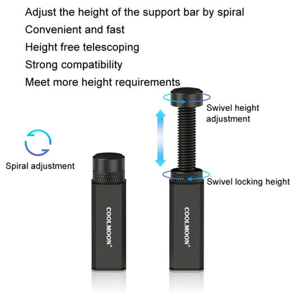 COOLMOON Graphics Card Stand Desktop Computer Graphics Card Vertical Top Support Bracket Screw Telescopic Support Rods, Adjustable Height: 7.5-12cm (Silver) - Caddies & Enclosures by COOLMOON | Online Shopping UK | buy2fix