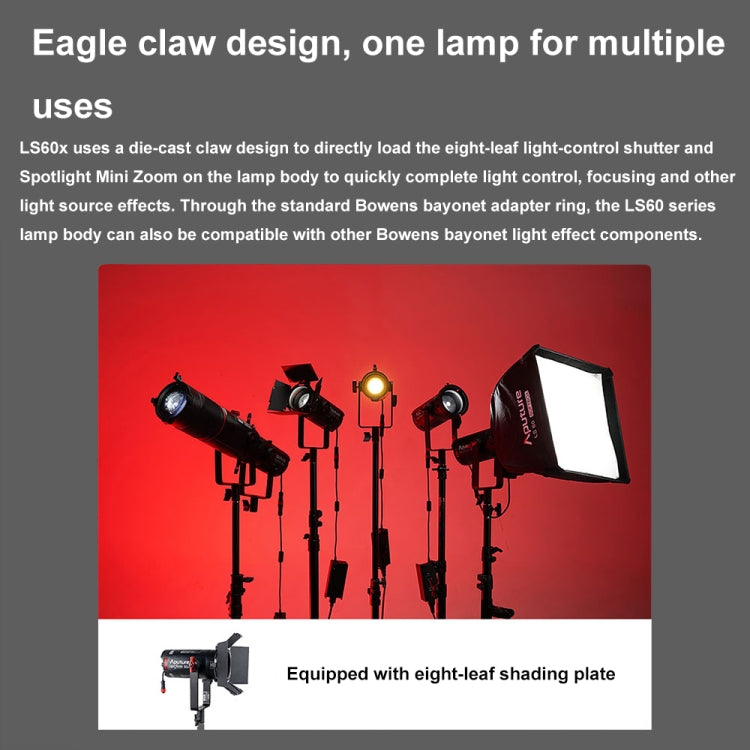 Aputure Adjustable Focus LED Photography Light Indoor Interview Video Live Fill Light, Spec: LS 60d -  by Aputure | Online Shopping UK | buy2fix