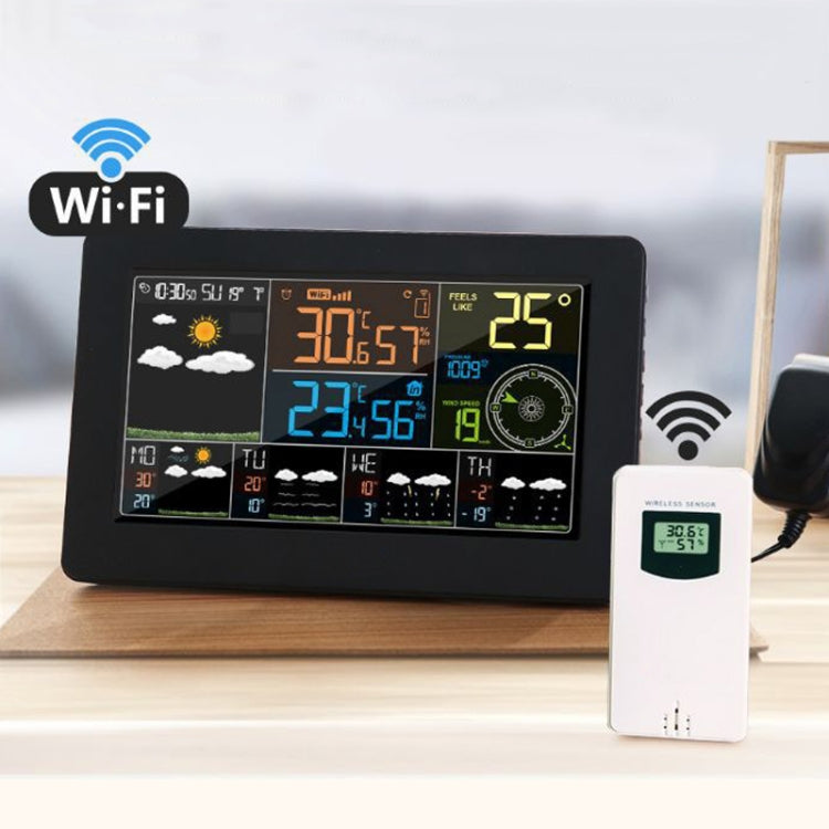 WiFi Color Screen Weather Station Temperature And Humidity Weather Forecast Clock, Model: US Plug - Indoor Thermometer by buy2fix | Online Shopping UK | buy2fix