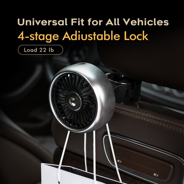 FE052 RGB Color Light USB Plug-in Clip-on Car Rear Seat Headrest Fan(Black Silver) - Heating & Fans by buy2fix | Online Shopping UK | buy2fix