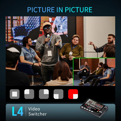 FEELWORLD L4 Multi-Camera Video Mixer Switcher 10.1" Touch Screen USB 3.0 Fast Streaming(US Plug) - On-camera Monitors by FEELWORLD | Online Shopping UK | buy2fix
