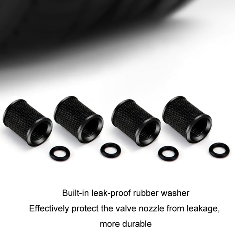 4pcs /Set Zinc Alloy Car Tire Modified Valve Cap(Black) - Tire Valve Caps by buy2fix | Online Shopping UK | buy2fix