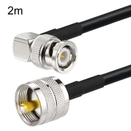 2m BNC Male Right Angle To UHF PL259 Male RG58 Coaxial Cable - Connectors by buy2fix | Online Shopping UK | buy2fix