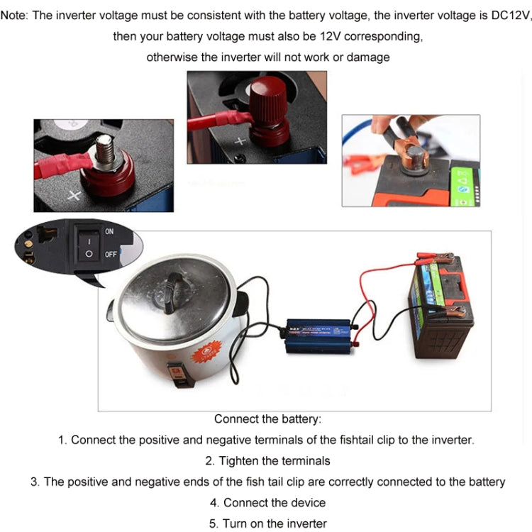 1200W/12V24V Convert To 220V Dual Voltage Modified Sine Wave Inverter - Modified Square Wave by buy2fix | Online Shopping UK | buy2fix