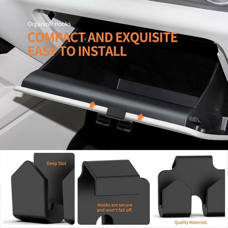 2pcs Car Front Seat Storage Box Hook For BYD Yuan Plus(Black) - Auto Fastener & Clips by buy2fix | Online Shopping UK | buy2fix