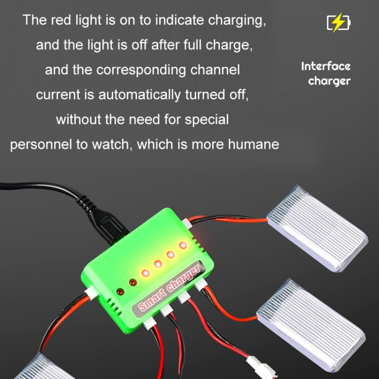 One To Six 3.7V Lithium Battery Drone USB Charger, Color: White JST Port - Charger by buy2fix | Online Shopping UK | buy2fix