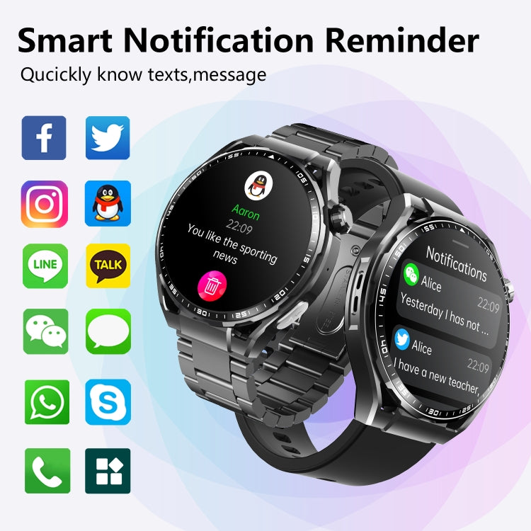 F200 Smart Health Watch ECG Electrocardiogram Blood Sugar Monitoring 1.55 Inch Round Screen, Color: Black Brown Leather - Smart Watches by buy2fix | Online Shopping UK | buy2fix