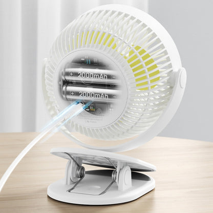 JisuLife FA29A Clip Desktop Mini Fan Portable USB Rechargeable Fan(White) - Electric Fans by JisuLife | Online Shopping UK | buy2fix