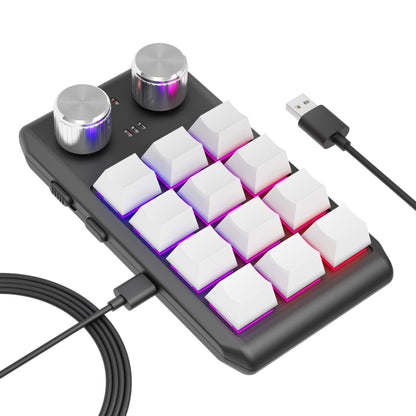 12 Keys Wired With RGB Lights Customized Office Keyboard Shortcut Keys Computer Audio Volume Control(White) - Mini Keyboard by buy2fix | Online Shopping UK | buy2fix