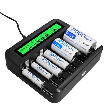 NC559 Eight-Slot LCD Multifunctional Battery Charger AA / AAA / C / D Charger - Charger & Converter by buy2fix | Online Shopping UK | buy2fix