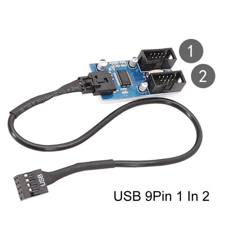 30cm Motherboard 9Pin USB2.0 1 In 2 Extension Cable With Chip Support Multiple Interface For Shared Use - USB Cable by buy2fix | Online Shopping UK | buy2fix