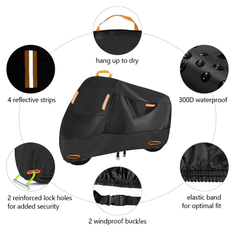 Motorcycle Rain Sun Protection Cover Oxford Cloth Dustproof With Anti-theft Buckle, Size: XXL - Raincoat by buy2fix | Online Shopping UK | buy2fix